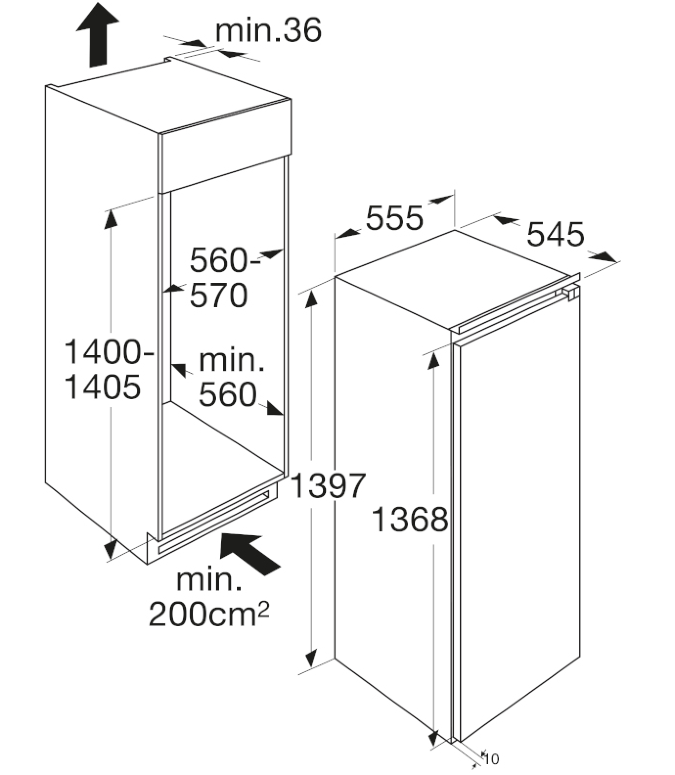 ATAG KD85140CD congélateur encastrable - 140cm