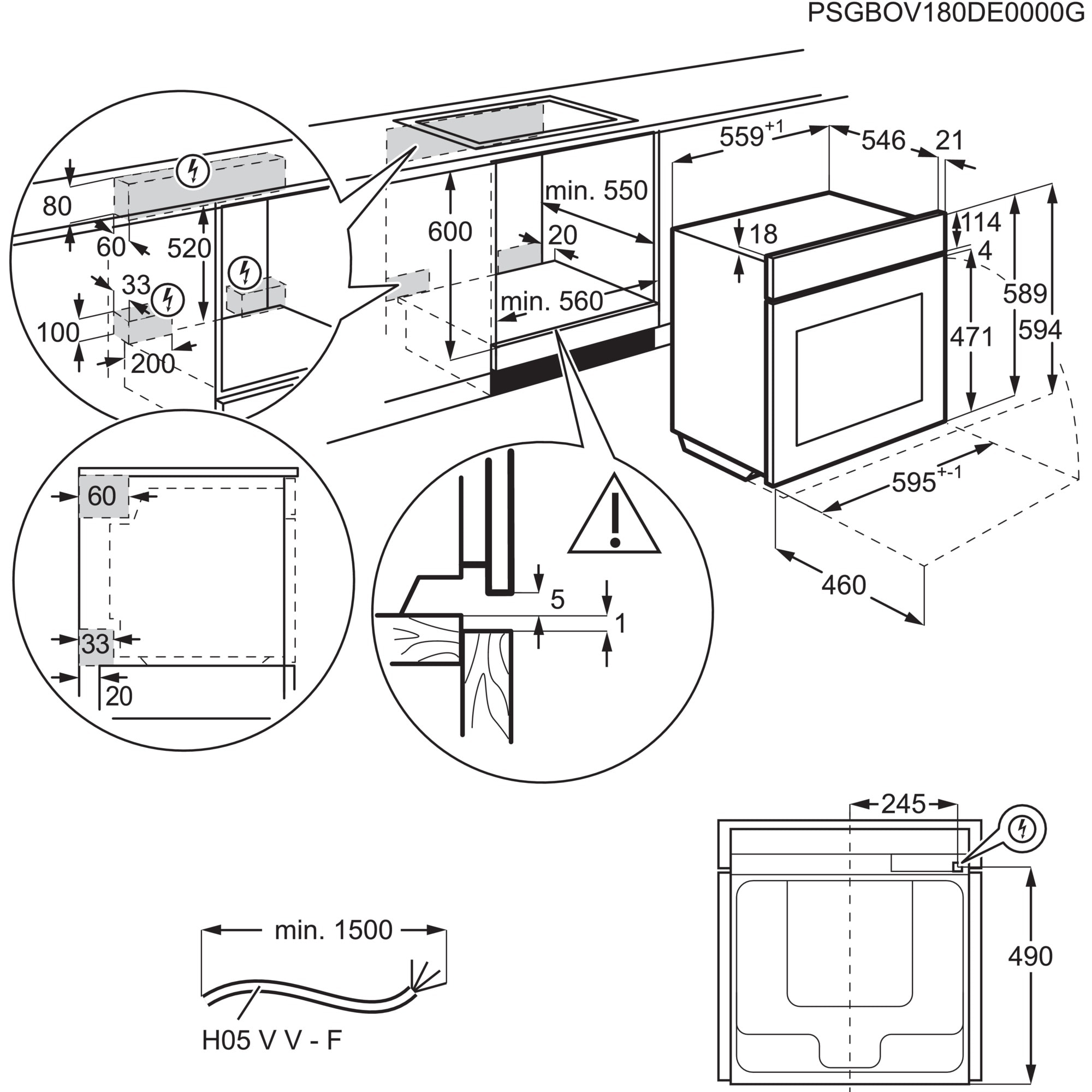 AEG BPK848330T 8000 four multifonction - 60cm