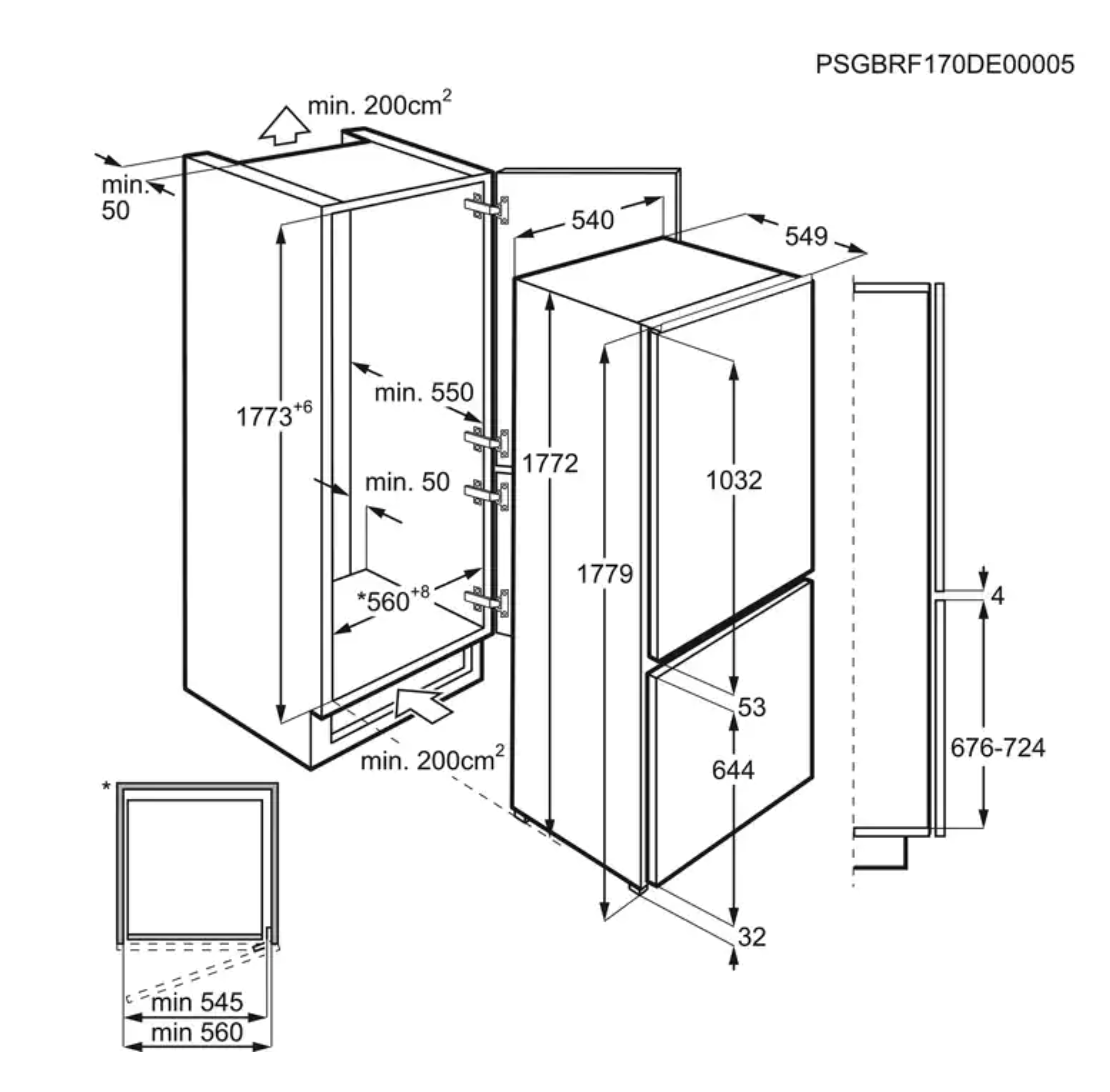 AEG NSC6N181ES 6000 combiné réfrigérateur-congélateur - 178cm