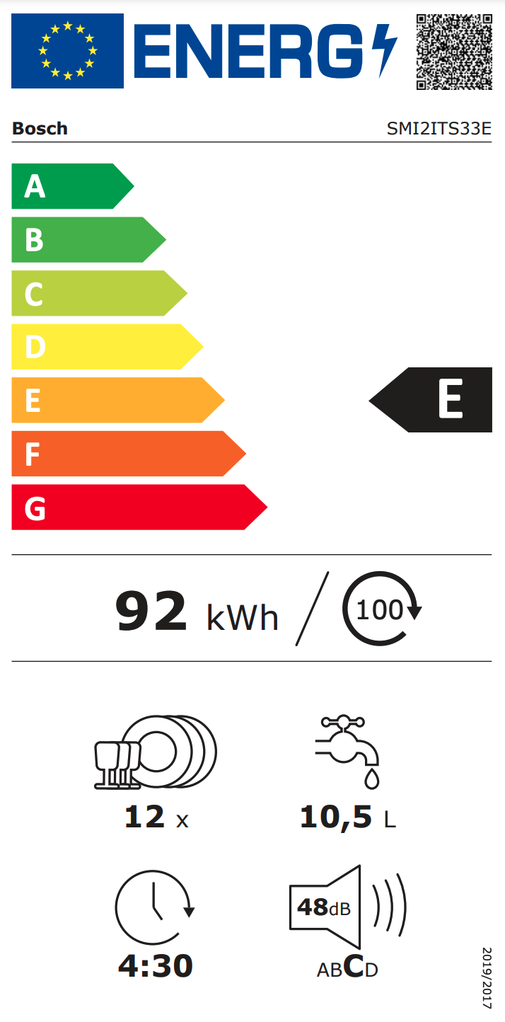 BOSCH SMI2ITS33E SERIE 2 lave-vaisselle intégrable