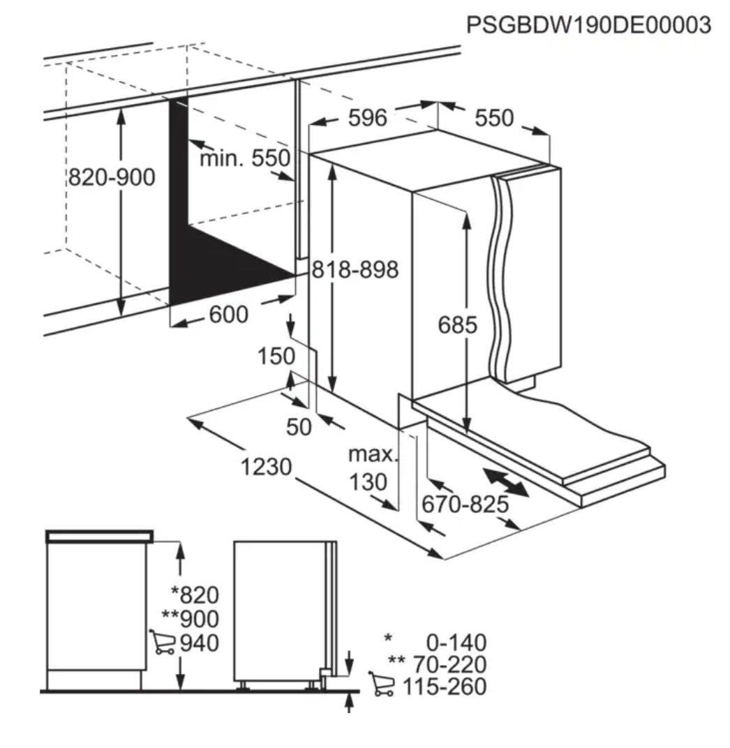 AEG FSK76748P 7000 lave-vaisselle entièrement intégrable