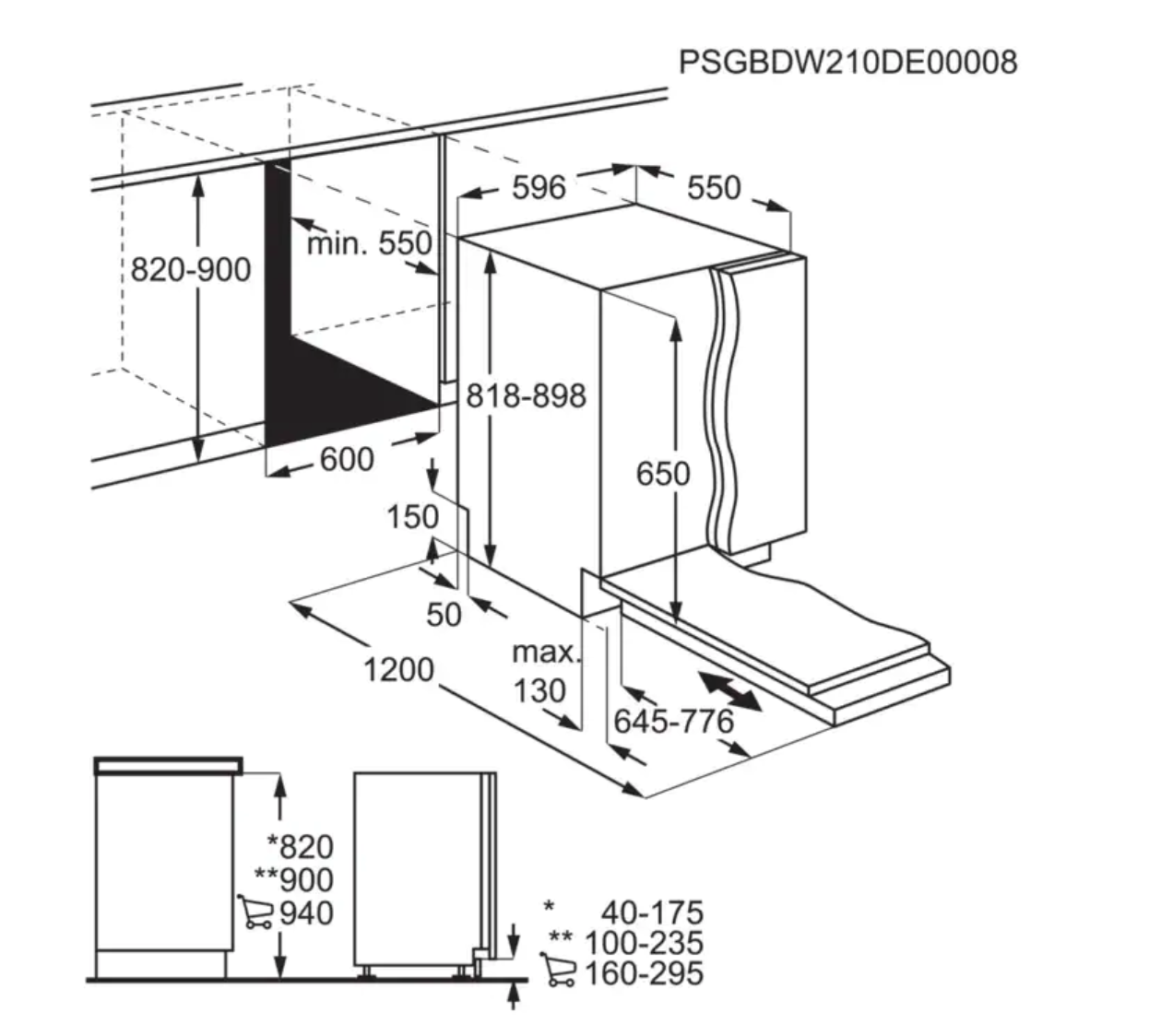 AEG FSK73607Z 7000 lave-vaisselle entièrement intégrable