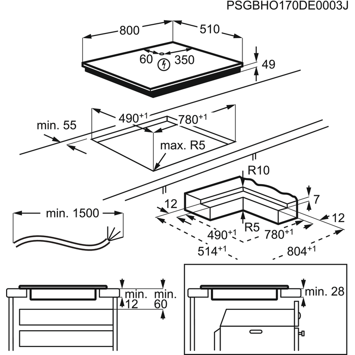 AEG IKE85651IB 6000 table de cuisson à induction - 80cm