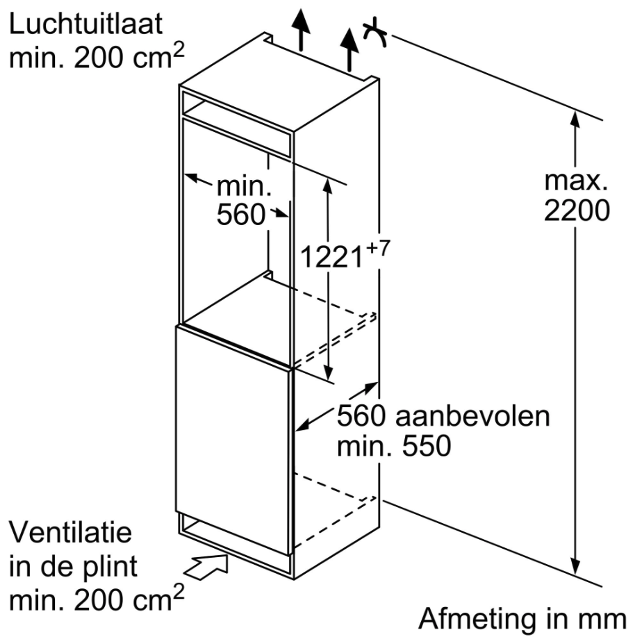 BOSCH KIL42NSE0 SERIE 2 réfrigérateur avec surgélateur - 122cm