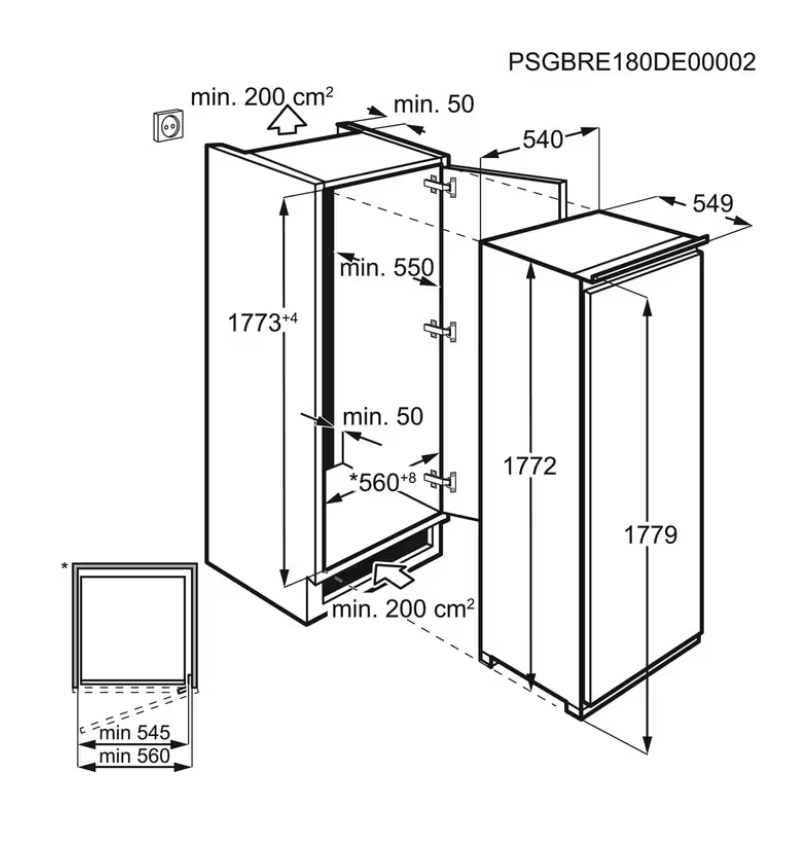 AEG SKB818D1DS 6000 réfrigérateur sans surgélateur - 178cm