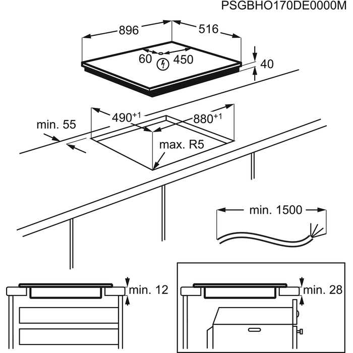 AEG HK955070XB table de cuisson vitrocéramique - 90cm