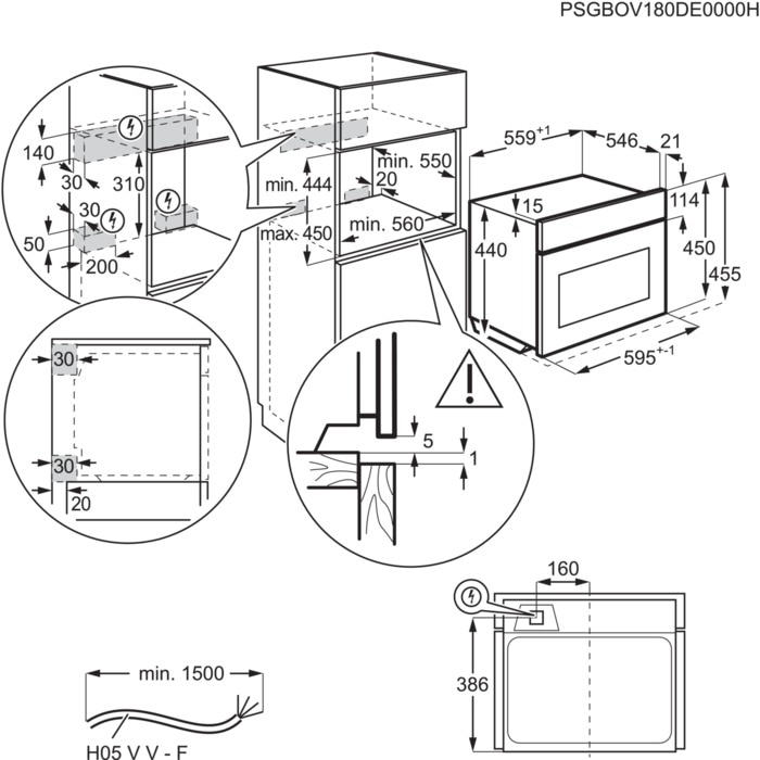 AEG KMK525860M 6000 four à micro-ondes avec grill - 45cm