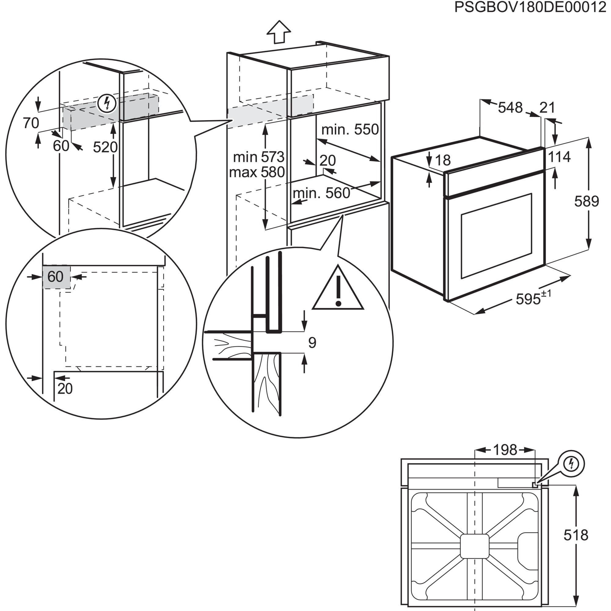 AEG BEB331010M 6000 four multifonction - 60cm