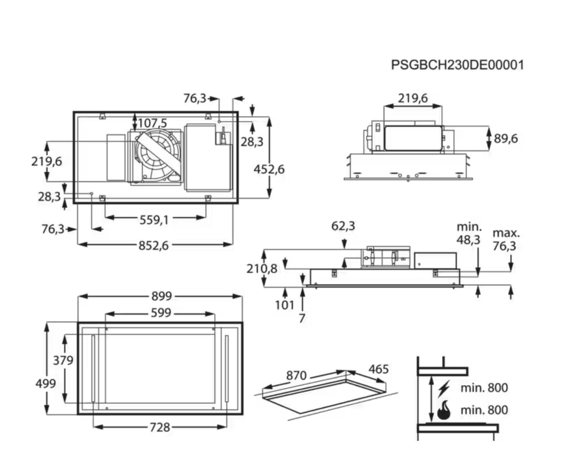 AEG DCK6980HR 7000 hotte plafonnier - 90cm