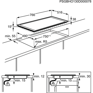 AEG HK854870XB table de cuisson vitrocéramique - 77cm