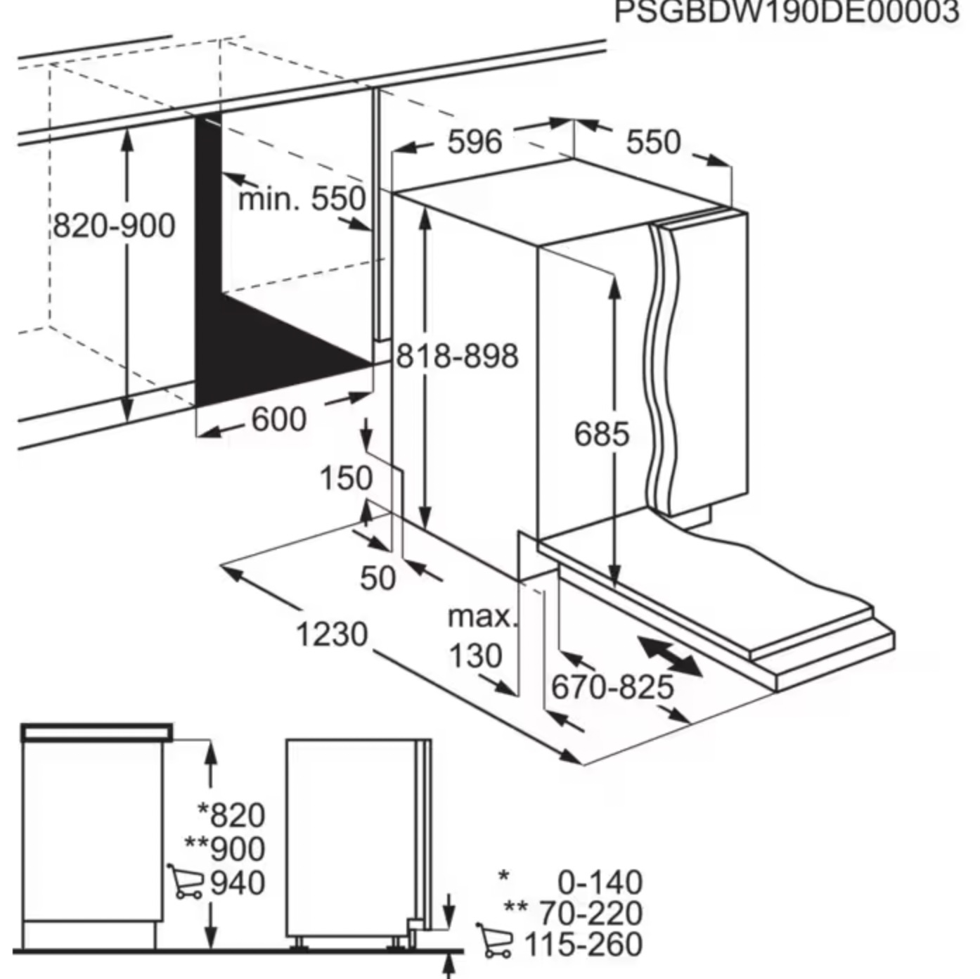 AEG FSK73727P 7000 lave-vaisselle entièrement intégrable