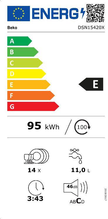 BEKO DSN15420X lave-vaisselle intégrable