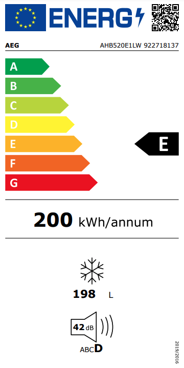 AEG AHB520E1LW 6000 congélateur bahut