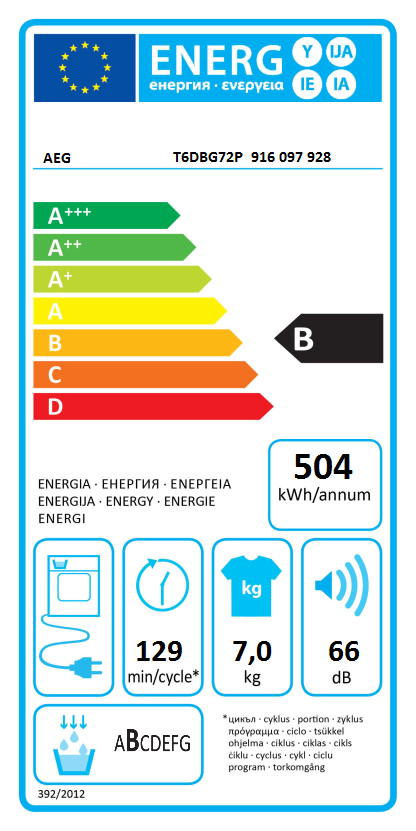 AEG T6DBG72P 6000 seche-linge - par condensation