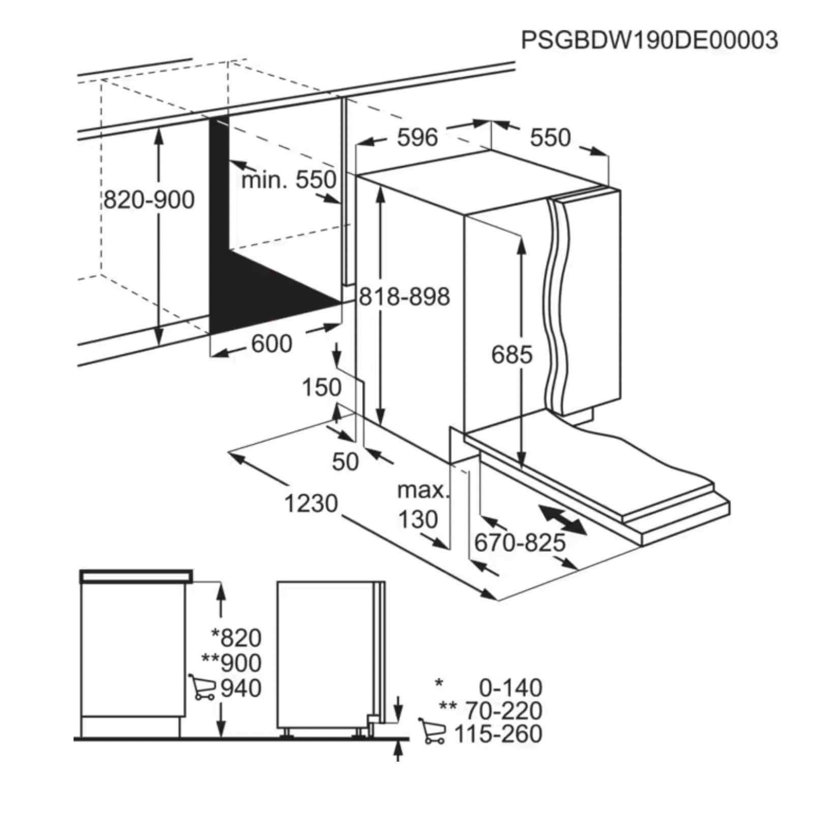 AEG FSK63607P 8000 lave-vaisselle entièrement intégrable