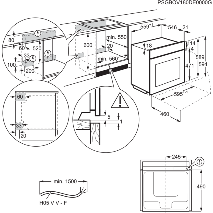 AEG BEK231010M 6000 four multifonction - 60cm