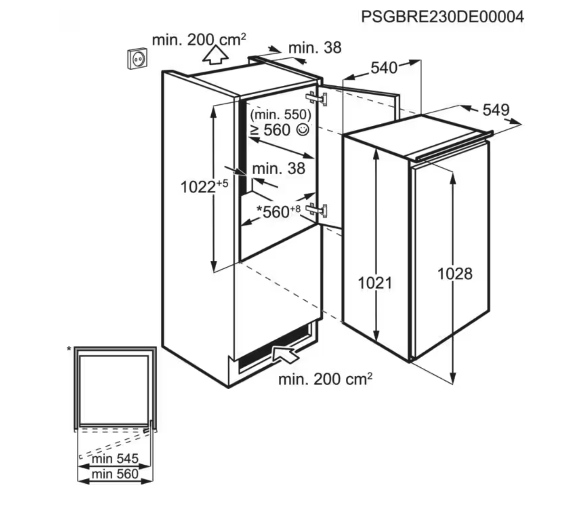 AEG NSK5O10ES 5000 refrigérateur sans congélateur - 103cm