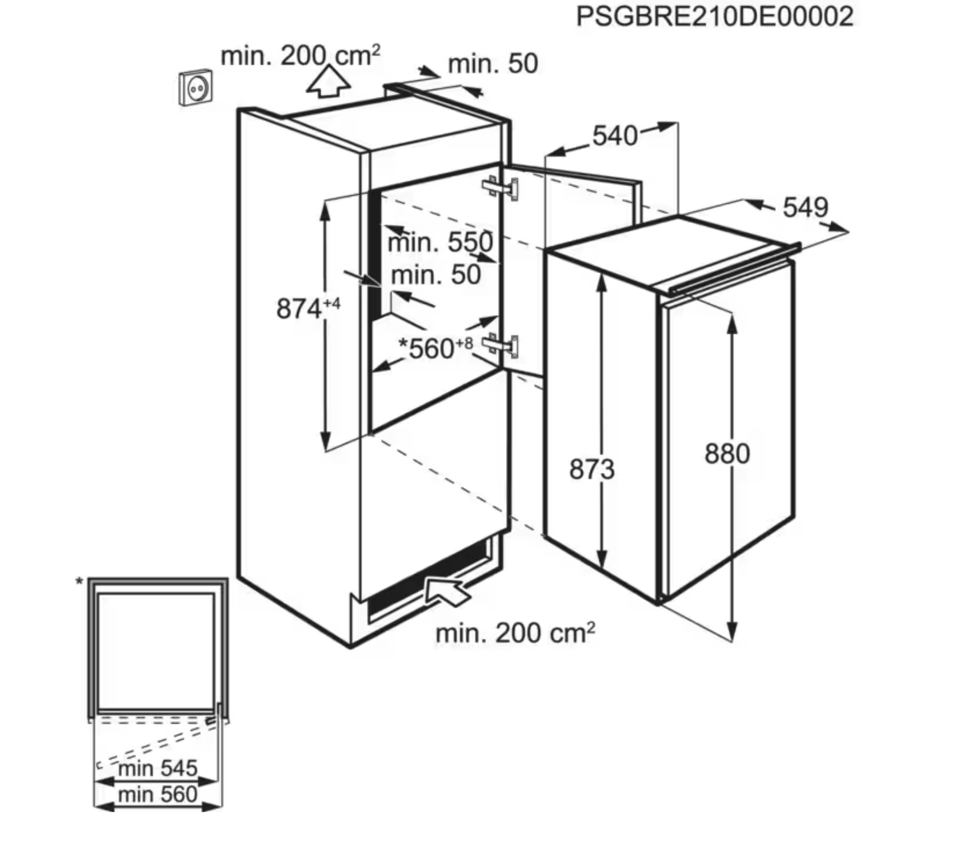 AEG TSK5O881ES 5000 réfrigérateur sans congélateur - 88cm