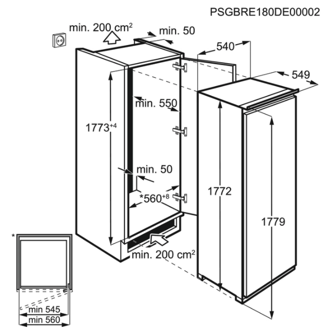 AEG SKE818E1DS 6000 réfrigérateur sans surgélateur - 178cm