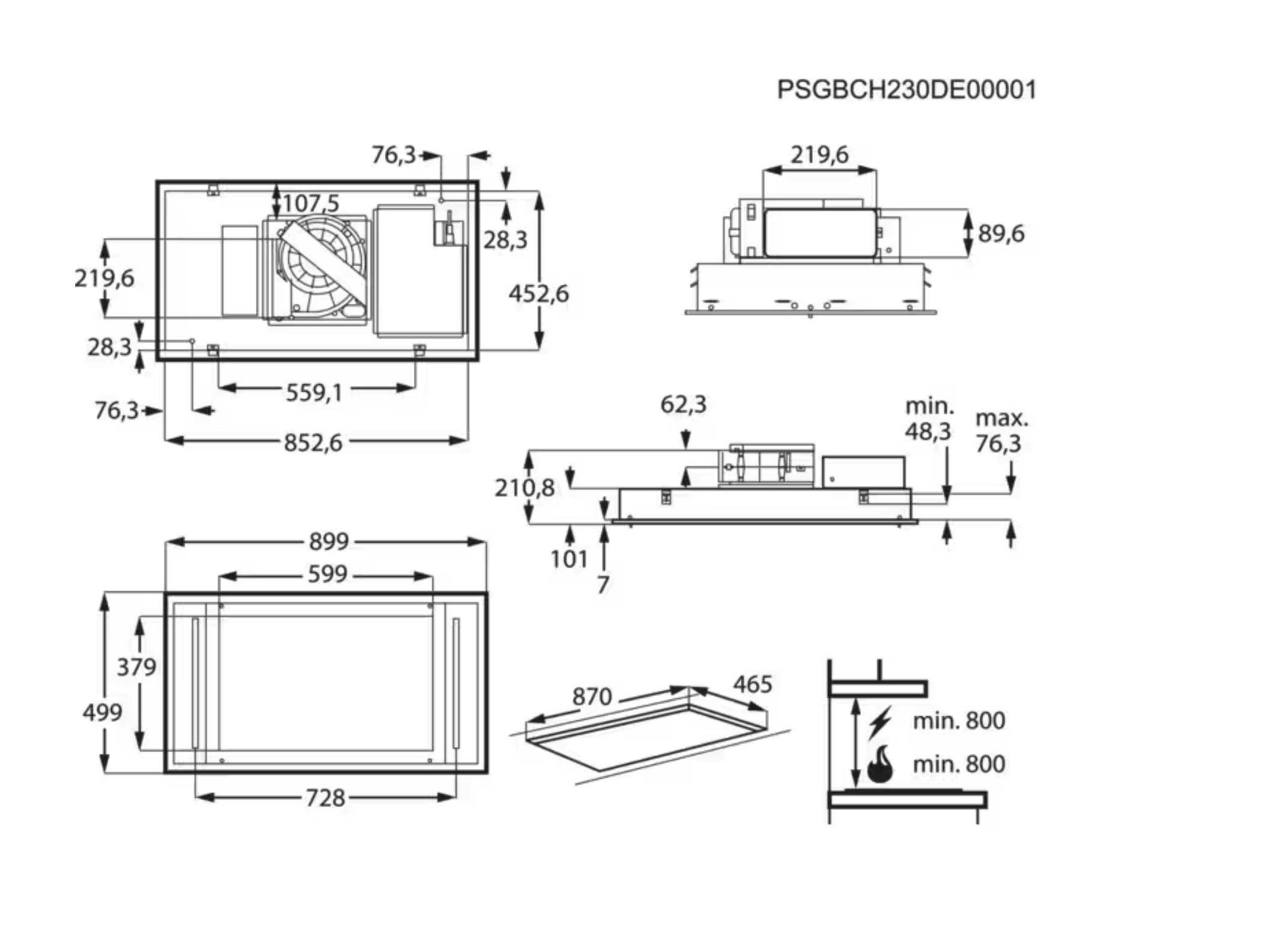 AEG DCK6980HW 7000 hotte plafonnier - 90cm