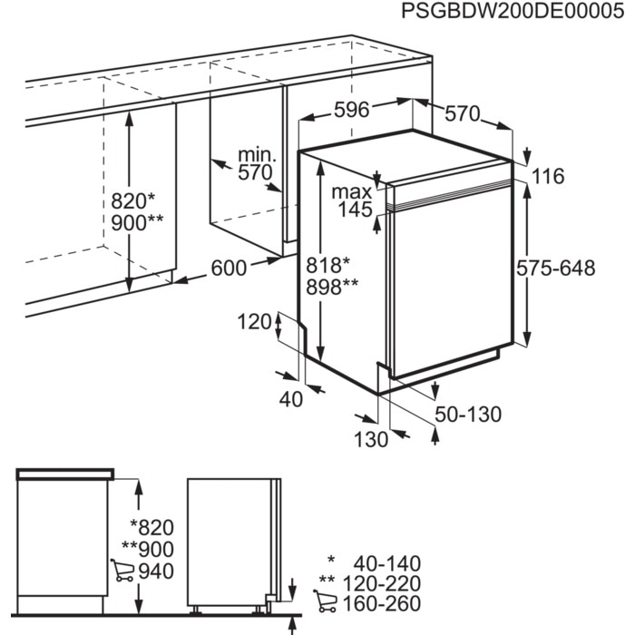 AEG FEE74716PM 7000 lave-vaisselle intégrable