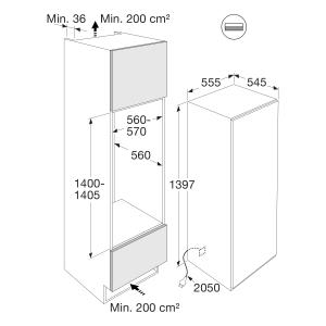 ATAG KD86140CN congélateur encastrable - 140cm