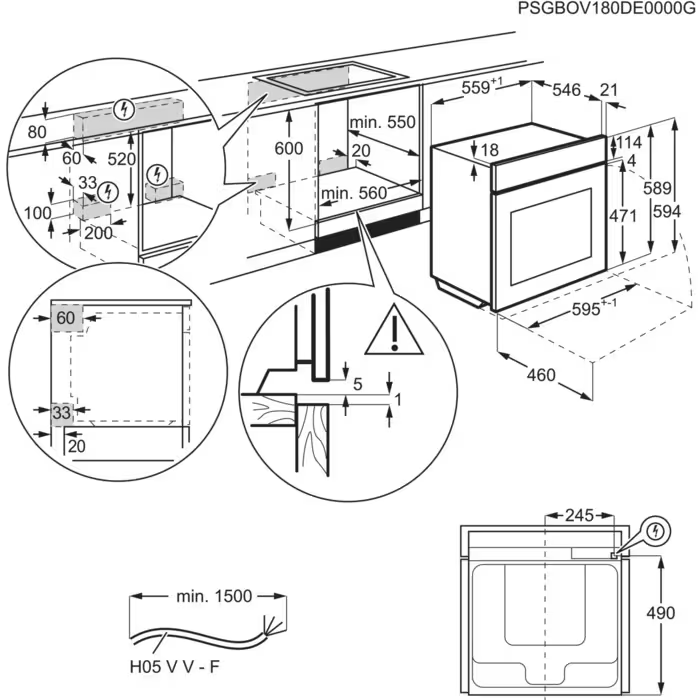 AEG BPK535060M 6000 four multifonction - 60cm