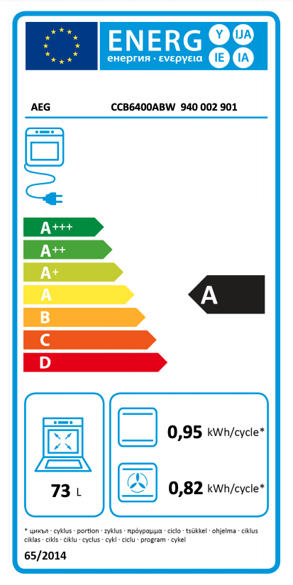 AEG CCB6400ABW cuisinière avec taque céramique - 60cm