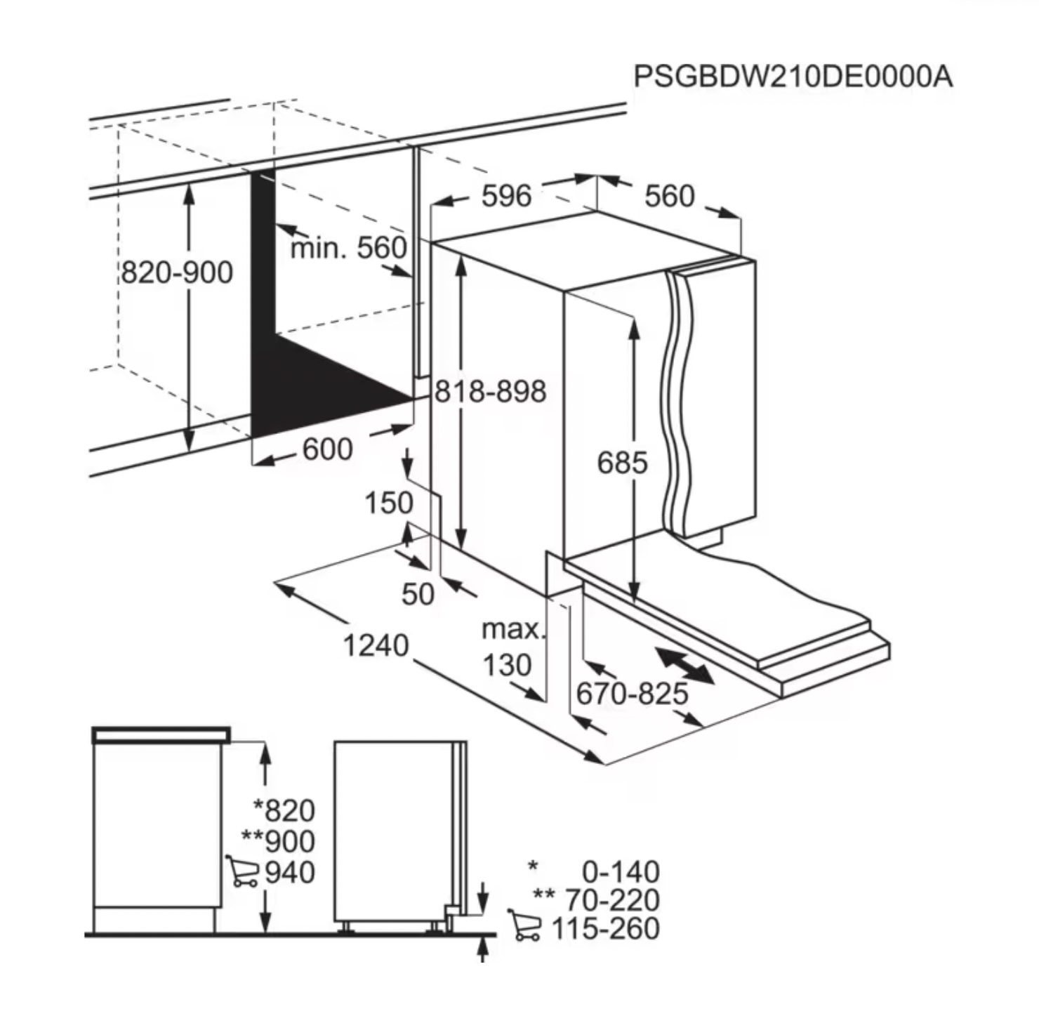 AEG FSK75778P 7000 lave-vaisselle entièrement intégrable