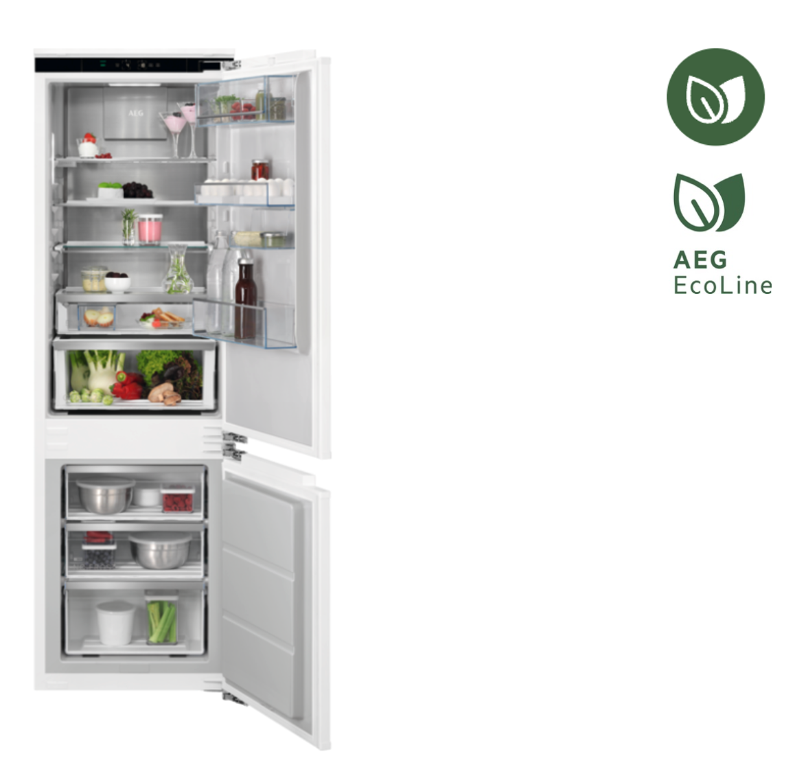 AEG NSC8M181BC 8000 combiné réfrigérateur-congélateur - 178cm