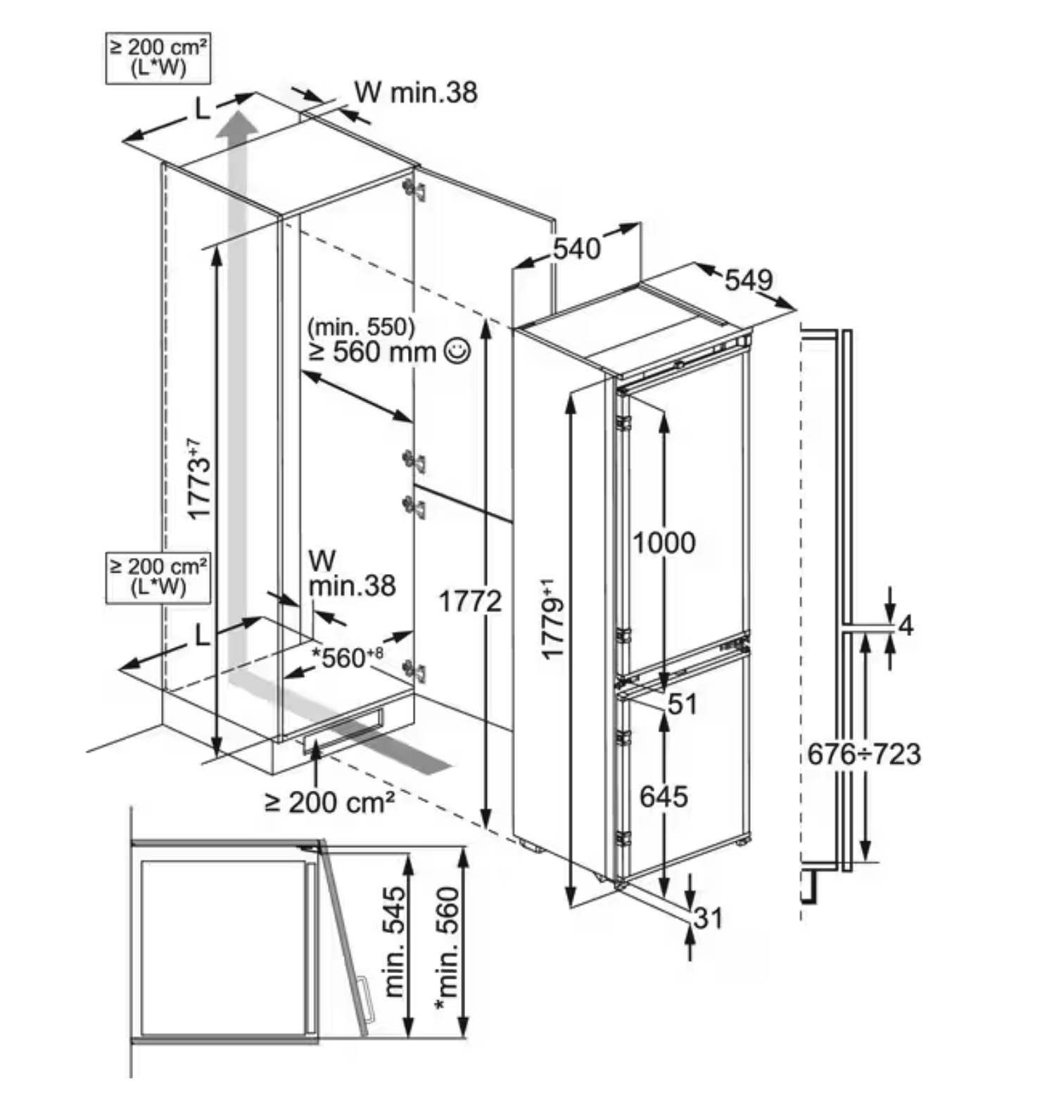 AEG TSC7G181DS 7000 combiné réfrigérateur-congélateur 