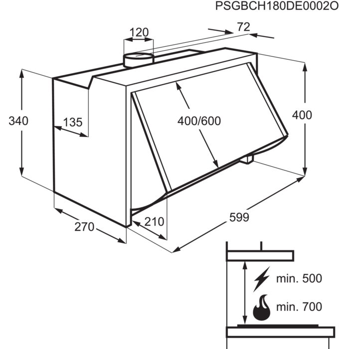 AEG DEB2631S 3000 hotte intégré - 60cm