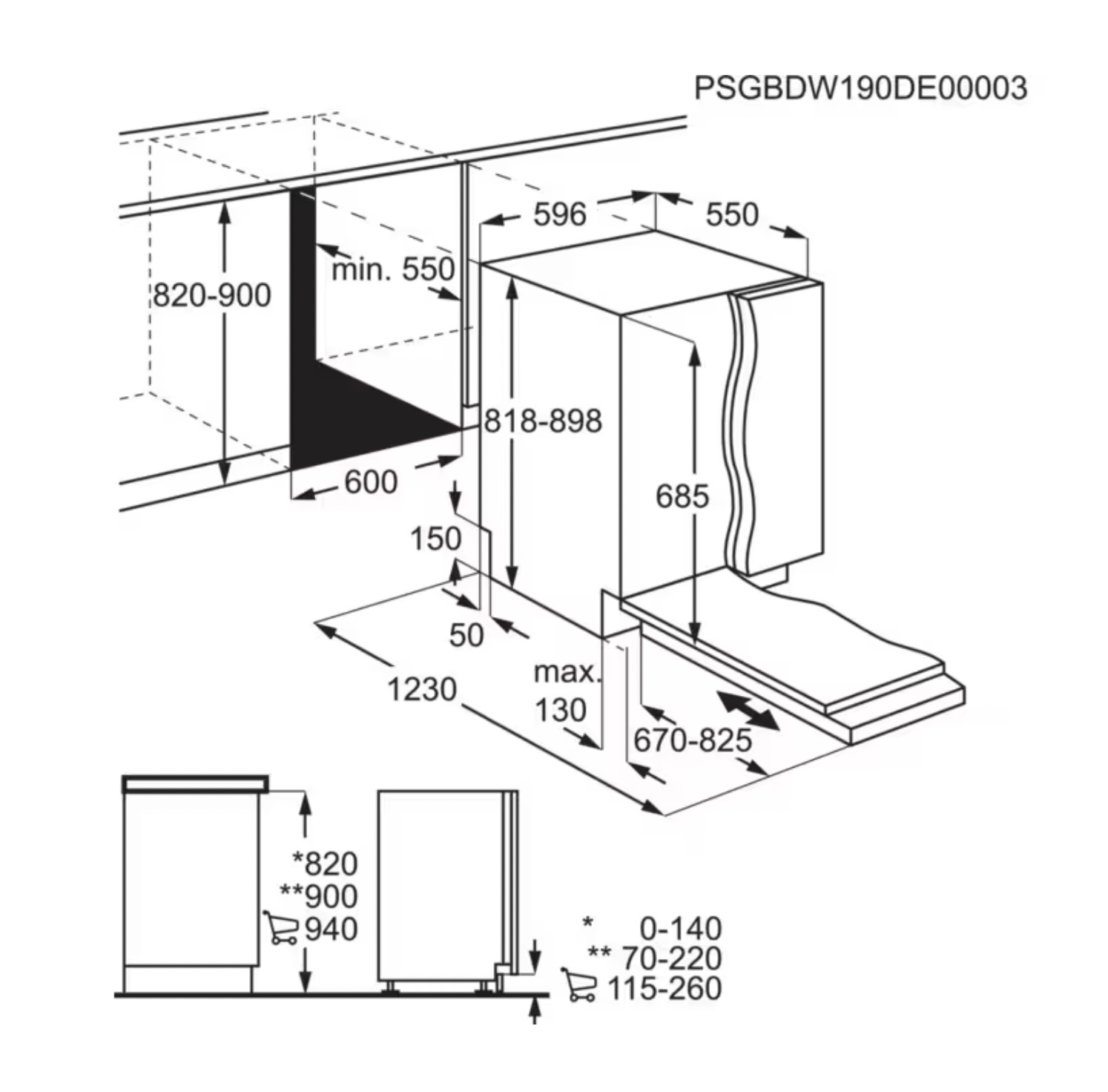 AEG FSK83828P 9000 lave-vaisselle entièrement intégrable