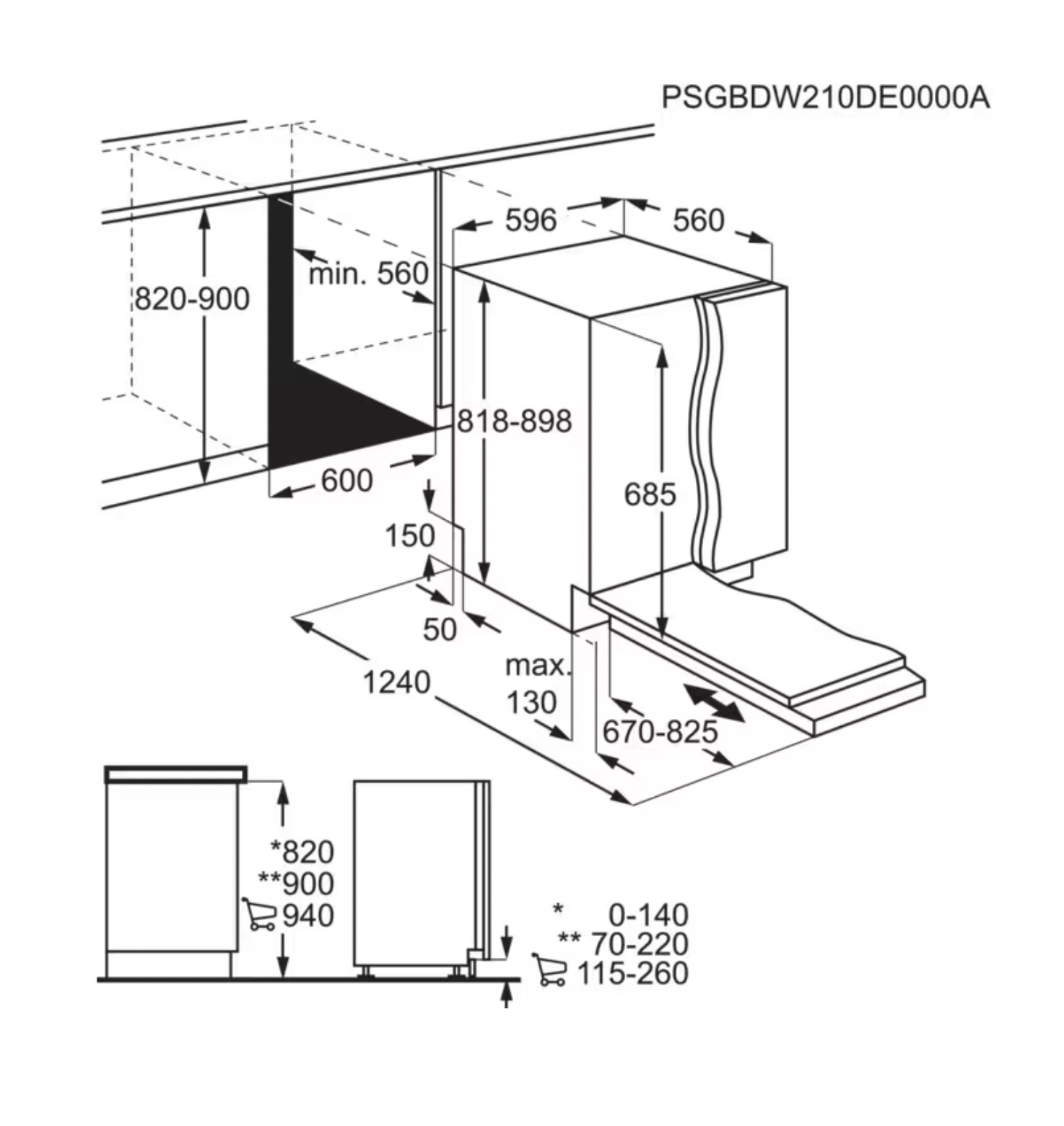 AEG FSK94847P 9000 lave-vaisselle entièrement intégrable