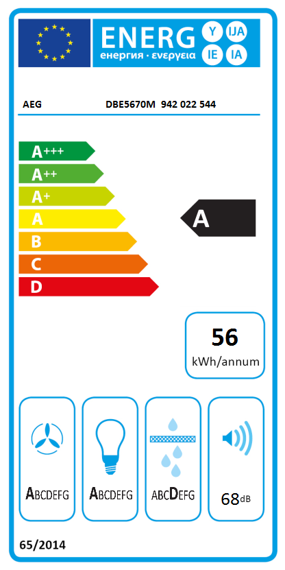 AEG DBE5670M 6000 hotte decorative - 60cm