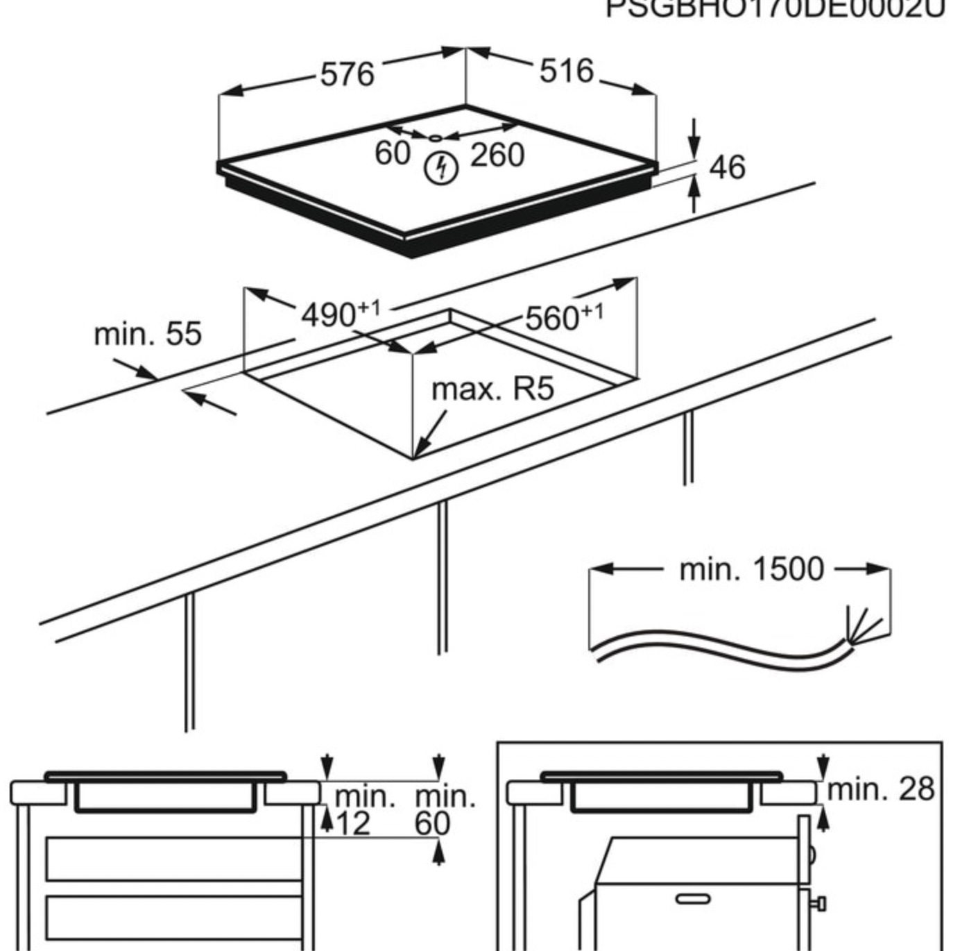 AEG IKR64301XB 3000 table de cuisson à induction - 60cm