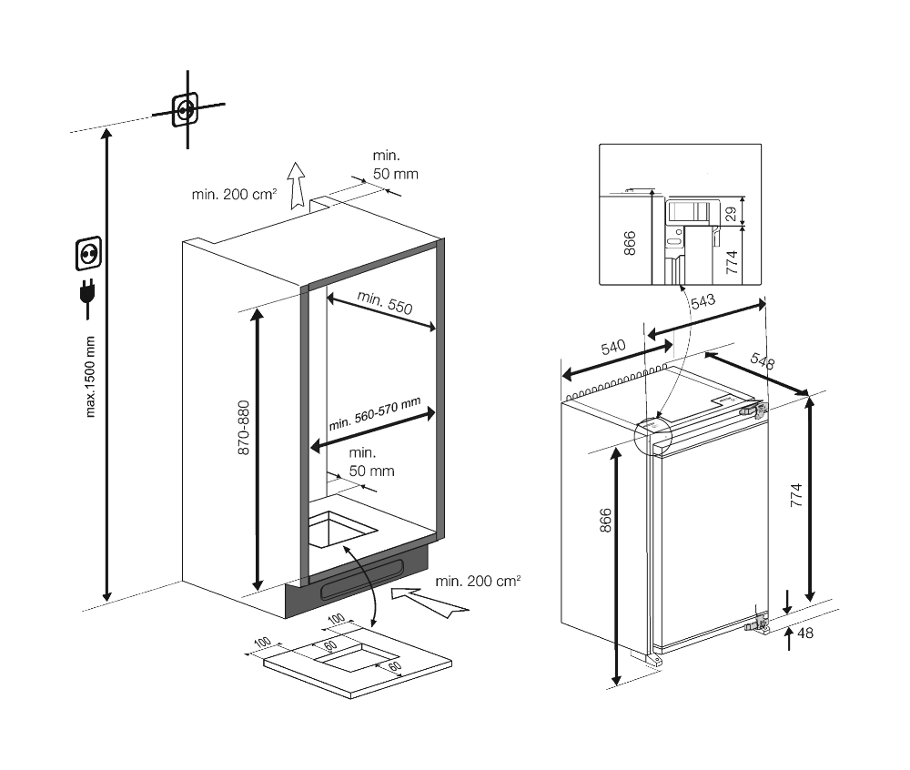 BEKO B1754FN refrigérateur avec surgélateur - 88cm