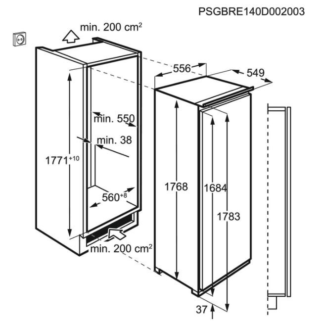 AEG SKE818E1DC 6000 réfrigérateur sans surgélateur - 178cm