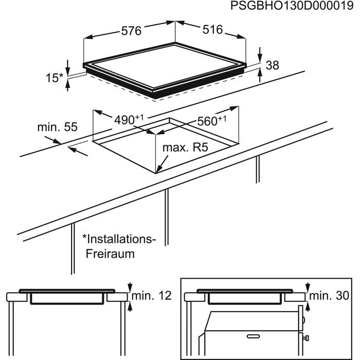 AEG HK634060XB 3000 table de cuisson vitrocéramique - 60cm