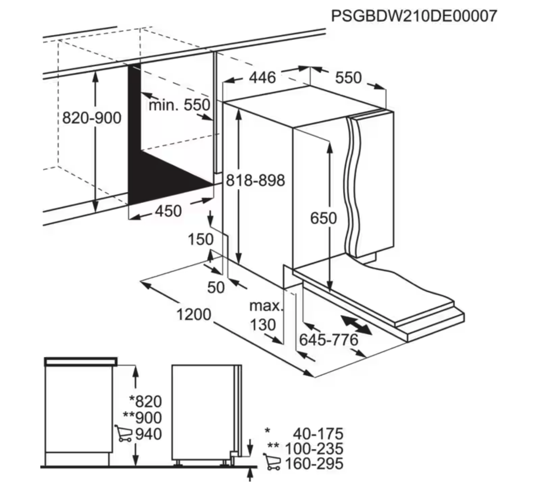 AEG FSE73407P 6000 lave-vaisselle entièrement intégrable