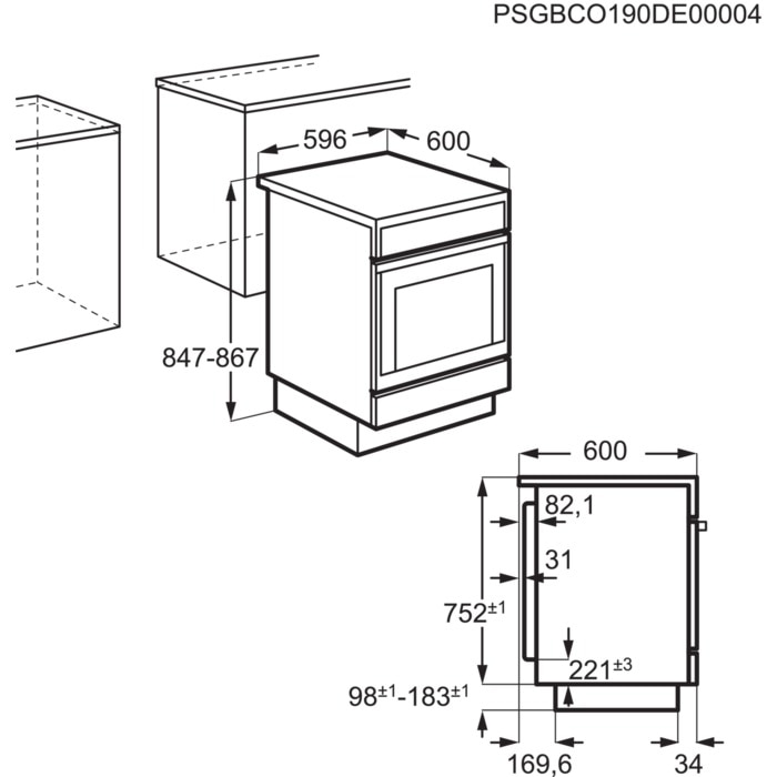 AEG CCB6400ABW cuisinière avec taque céramique - 60cm