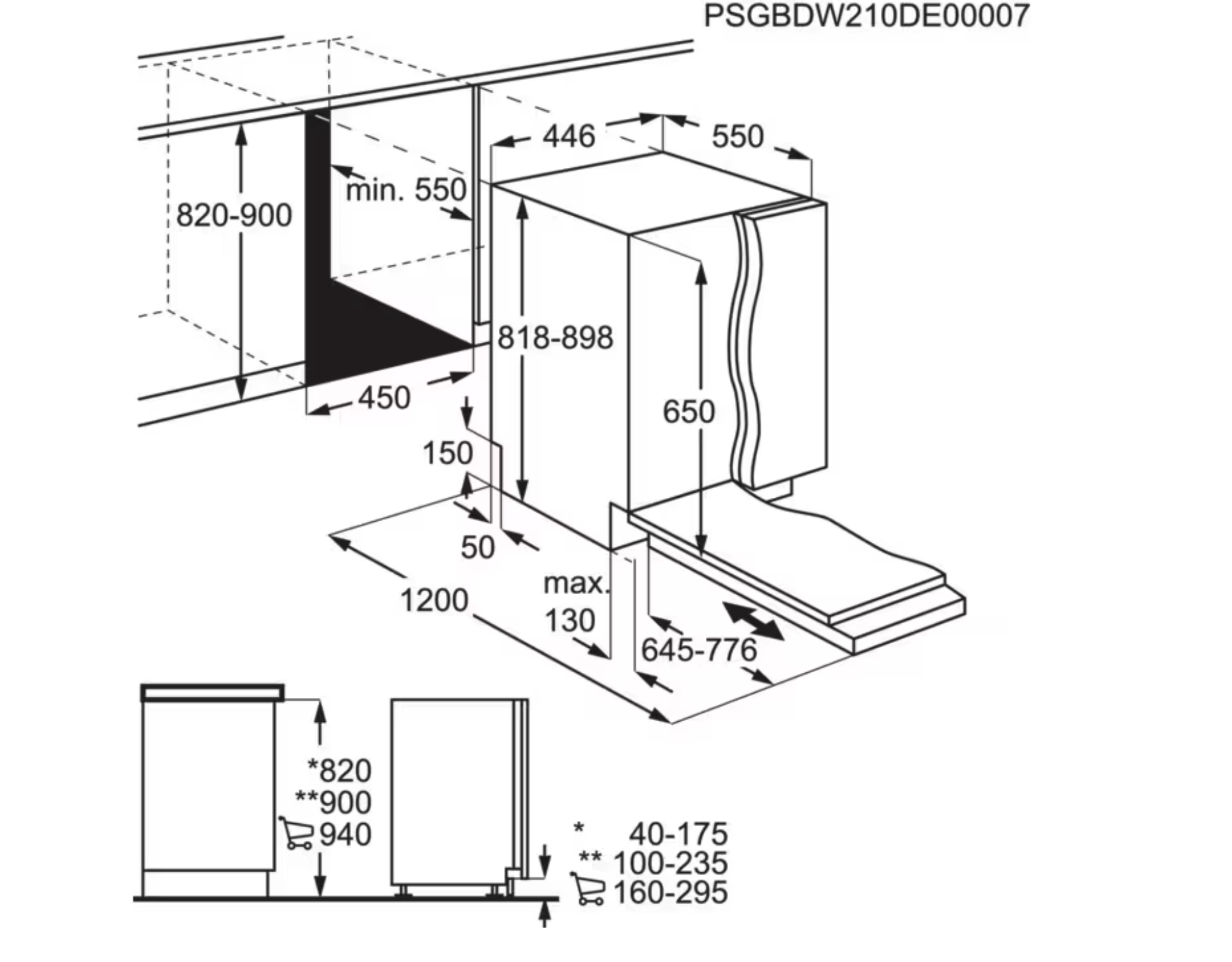 AEG FSE74507P 7000 lave-vaisselle entièrement intégrable