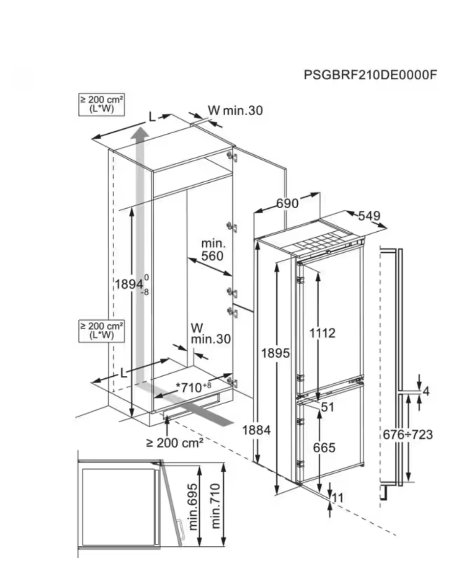 AEG NSC7P751DS 7000 combiné réfrigérateur-congélateur - 190cm